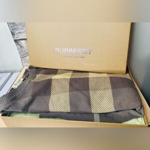 Burberry Checkered Knit Sweater in Brown and Tan